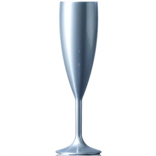 dit zilveren Kunststof Champagneglas van 19 cl. is geschikt voor bedrukken